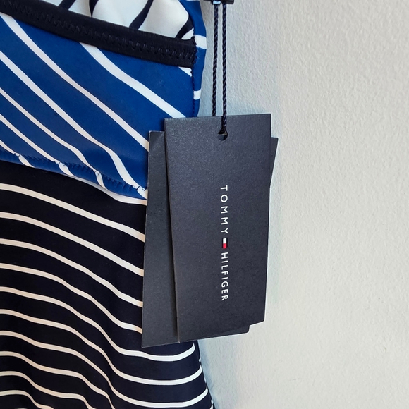 Tommy Hilfiger Navy and White Striped One Piece Swimsuit Sz 6 NEW - Picture 12 of 13